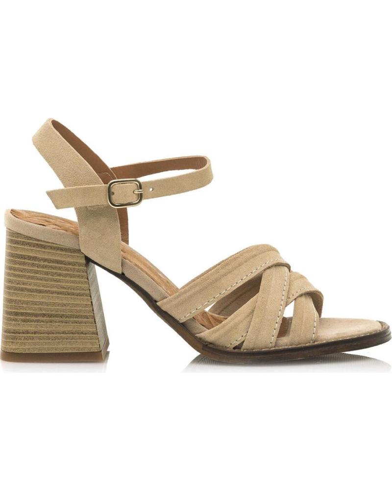 SANDALIAS DE TACÓN MTNG FLEUR 50549 C52930 EN SERRAJE ARENA BEIGE SERRAJE ARENA