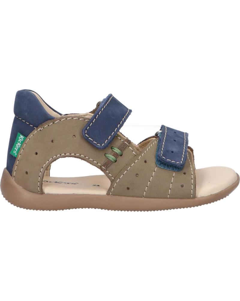 Sandalias de Niño KICKERS 785408-10 BOPING-2 GOLF NUBUCK 203 KAKI BLEU