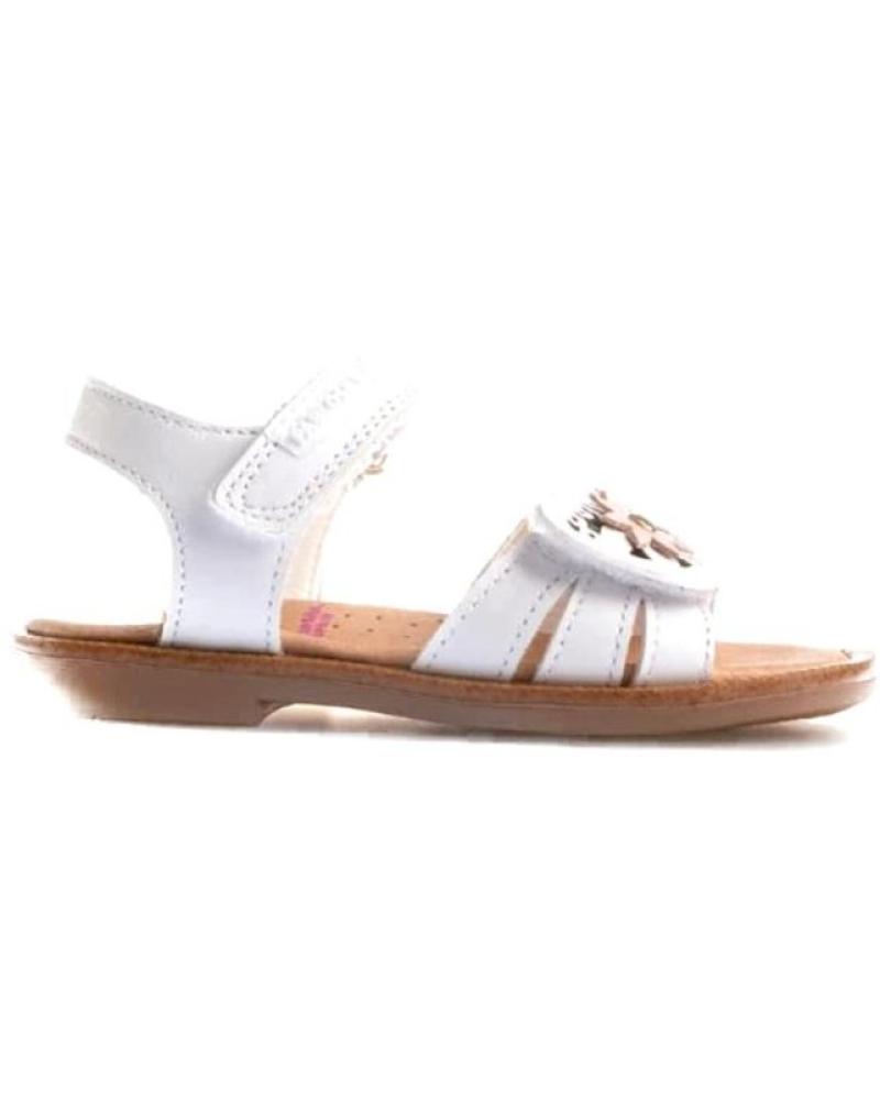 PABLOSKY SANDALIAS OLIMPO BLANCAS CON VELCRO Y FLORES OLIMPO BLANCO