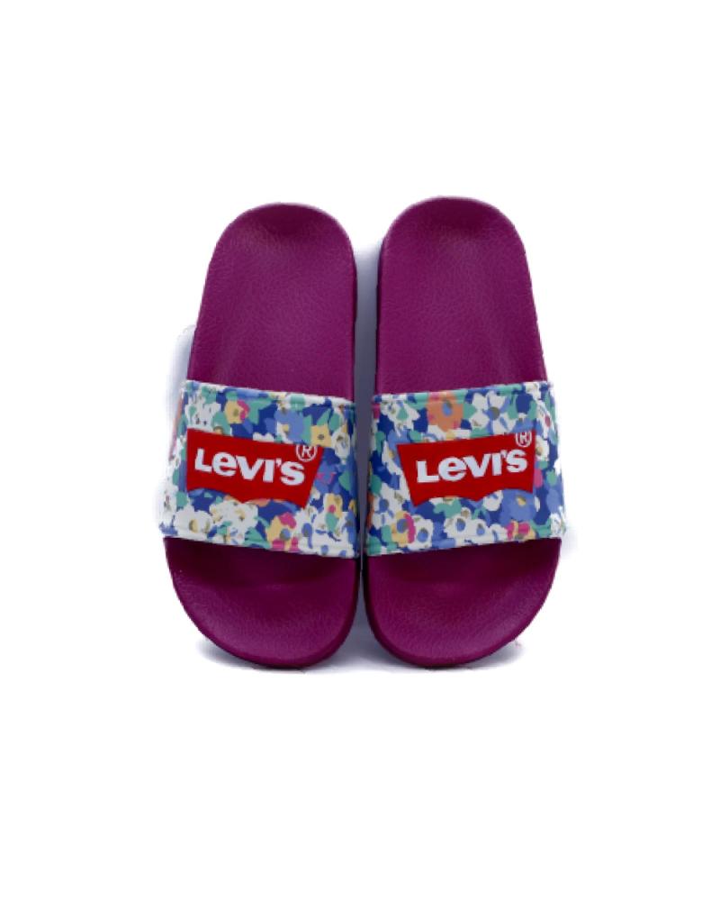 CHANCLAS LEVI'S POOL S FLORES ROSA MAGENTA