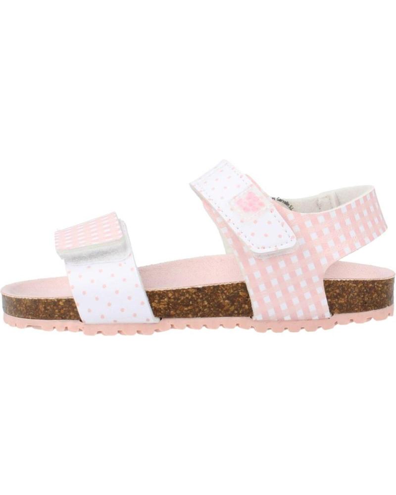 Sandalias de Niña GARVALIN SANDALIA VELCRO BLANCO Y ROSA