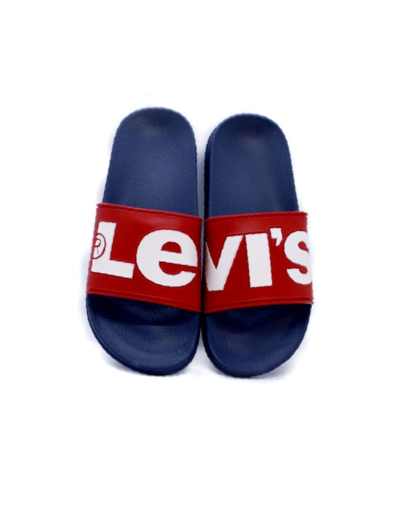 CHANCLAS LEVIS JUNE L AZULES CON BANDA ROJA
