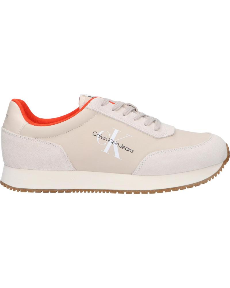 Zapatillas deporte de Hombre CALVIN KLEIN YM0YM00746 RETRO RUNNER ACF EGGSHELL-CREAMY WHITE-TRAVERTINE